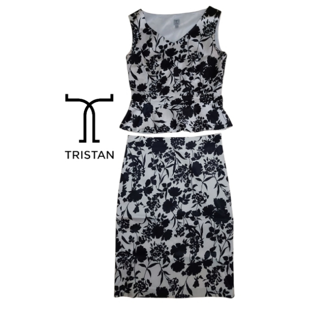 Tristan Black & White Floral 2 Piece Outfit